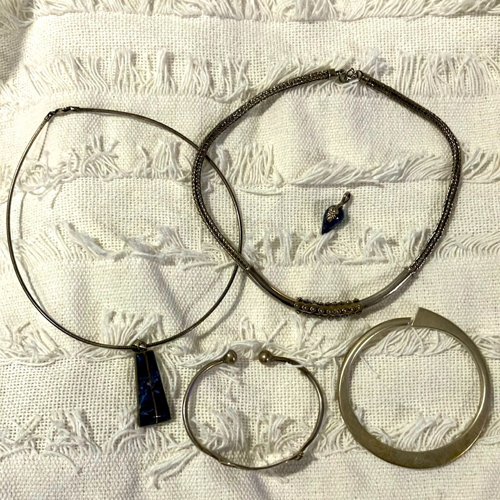 Vintage Sterling Silver .925 semi precious stone lot